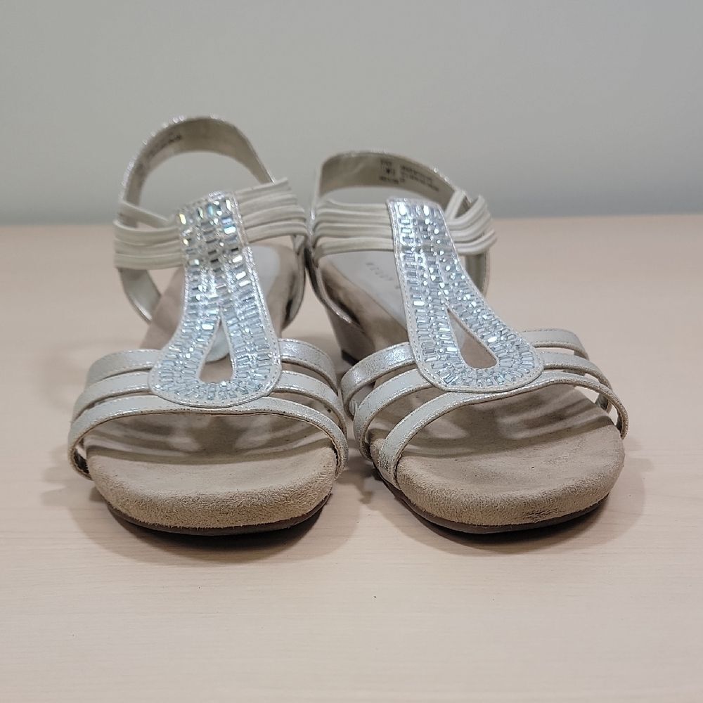 Kelly & Katie Valka Silver Rhinestone Strappy Gladiator Sandal - Picture 6 of 12